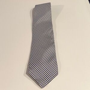 Tommy Hilfiger Navy and White Checkered Tie